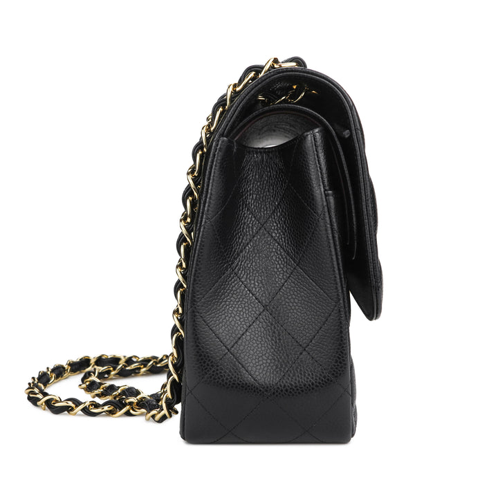Chanel Double Flap Bag Black Caviar Leather Jumbo – Luxe Collective