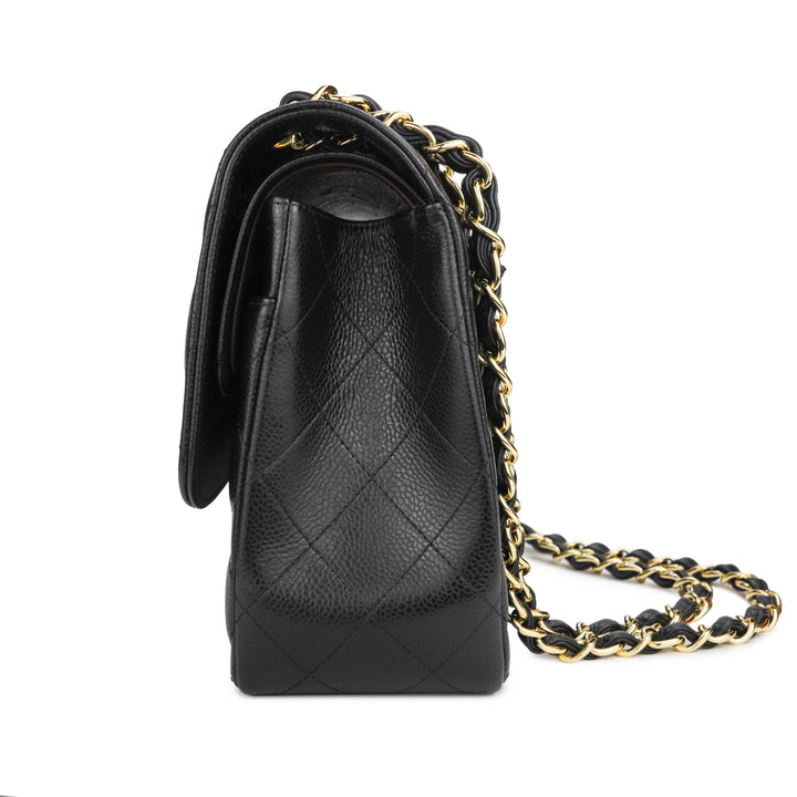 $7500 Chanel Classic Black Caviar Quilted Leather Jumbo Flap Bag Purse GHW  - Lust4Labels