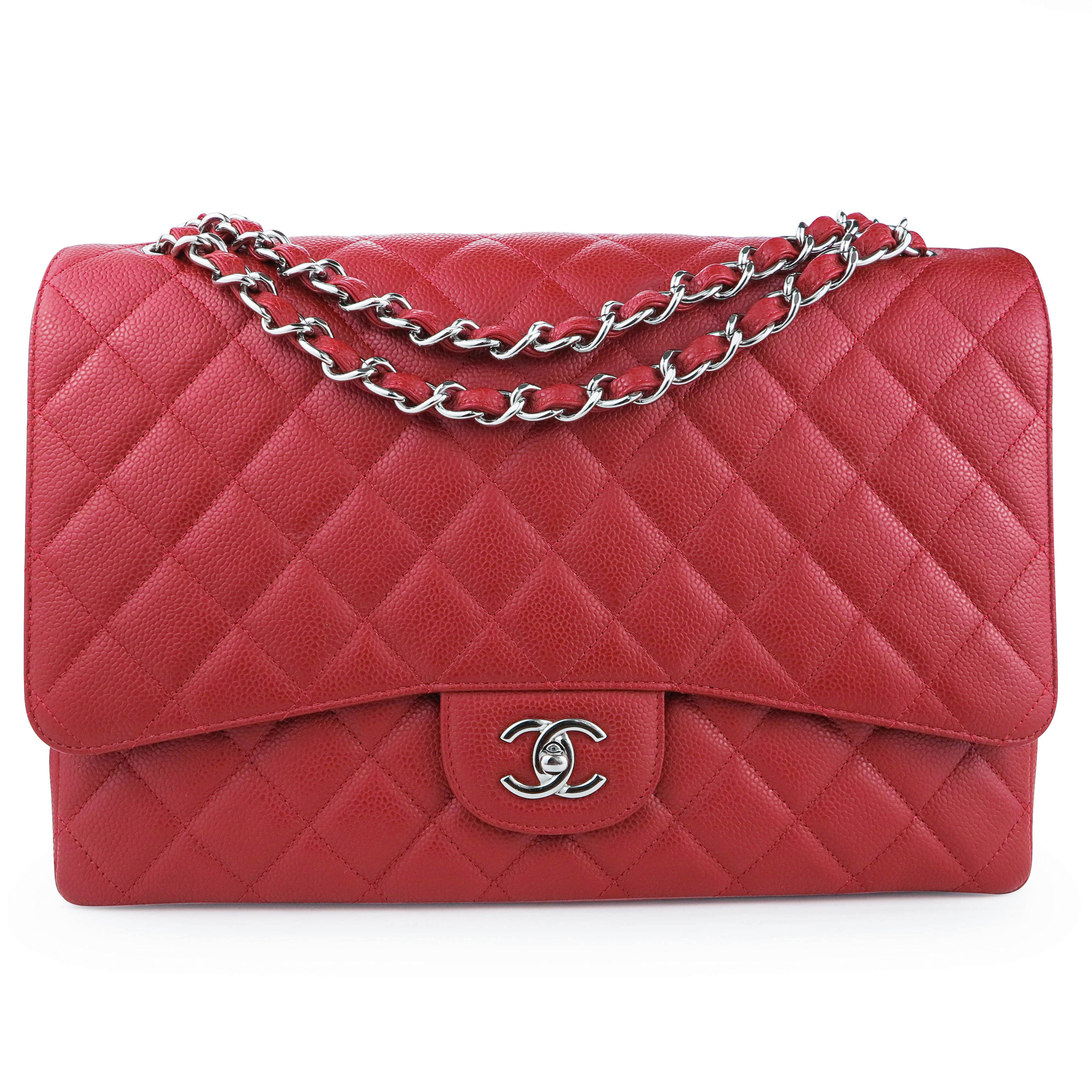 red chanel maxi flap